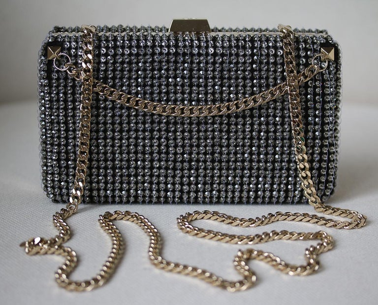 Valentino Crystal Embellished Chain Clutch at 1stDibs