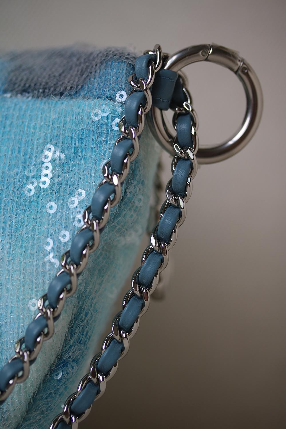 Blue Chanel Sequin Belt Bag