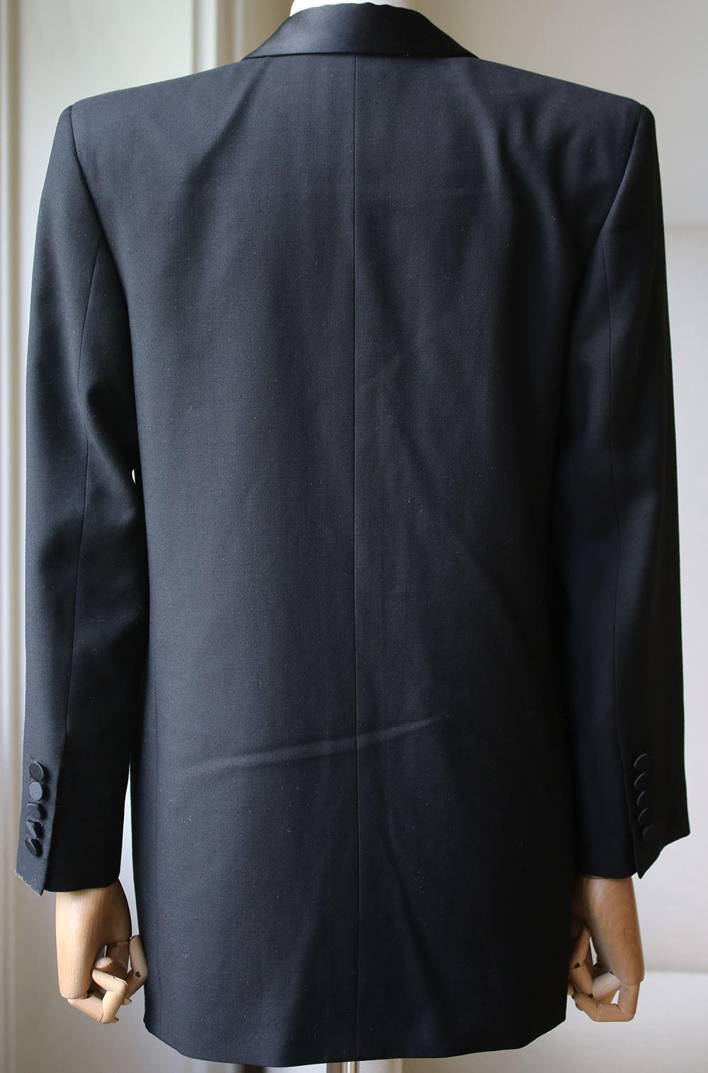Saint Laurent Satin-Trimmed Wool Gabardine Tuxedo Jacket In Excellent Condition In London, GB