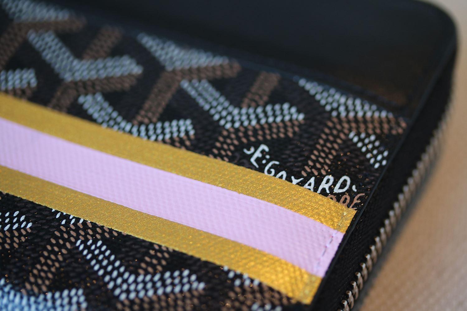 Black Goyard Monogrammed Goyardine Matignon Zip Around GM Wallet