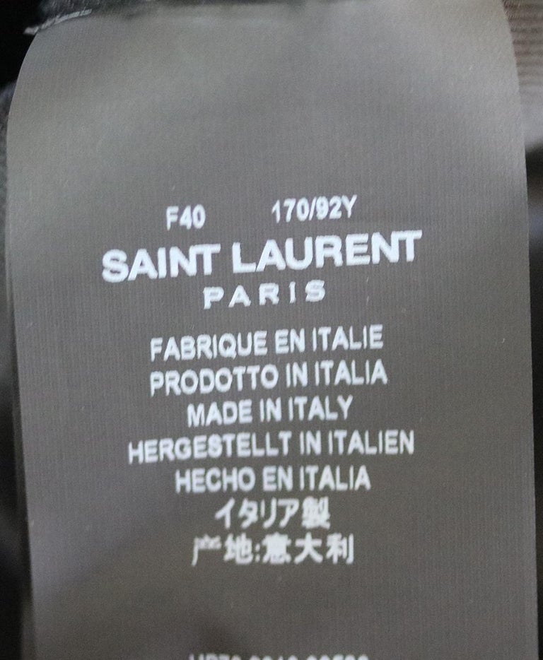 Saint Laurent Shark Sequin Patch Teddy Bomber Jacket at 1stDibs