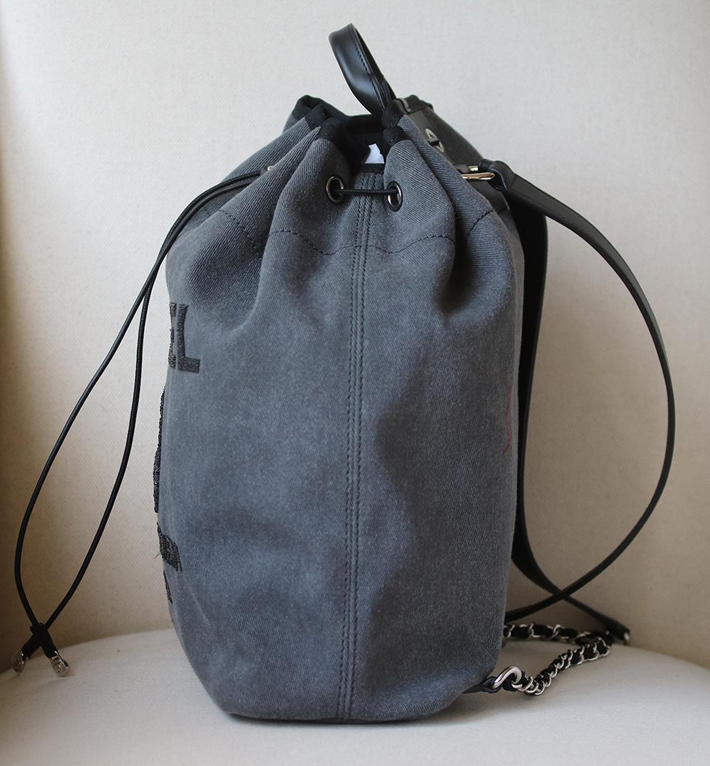 chanel canvas backpack