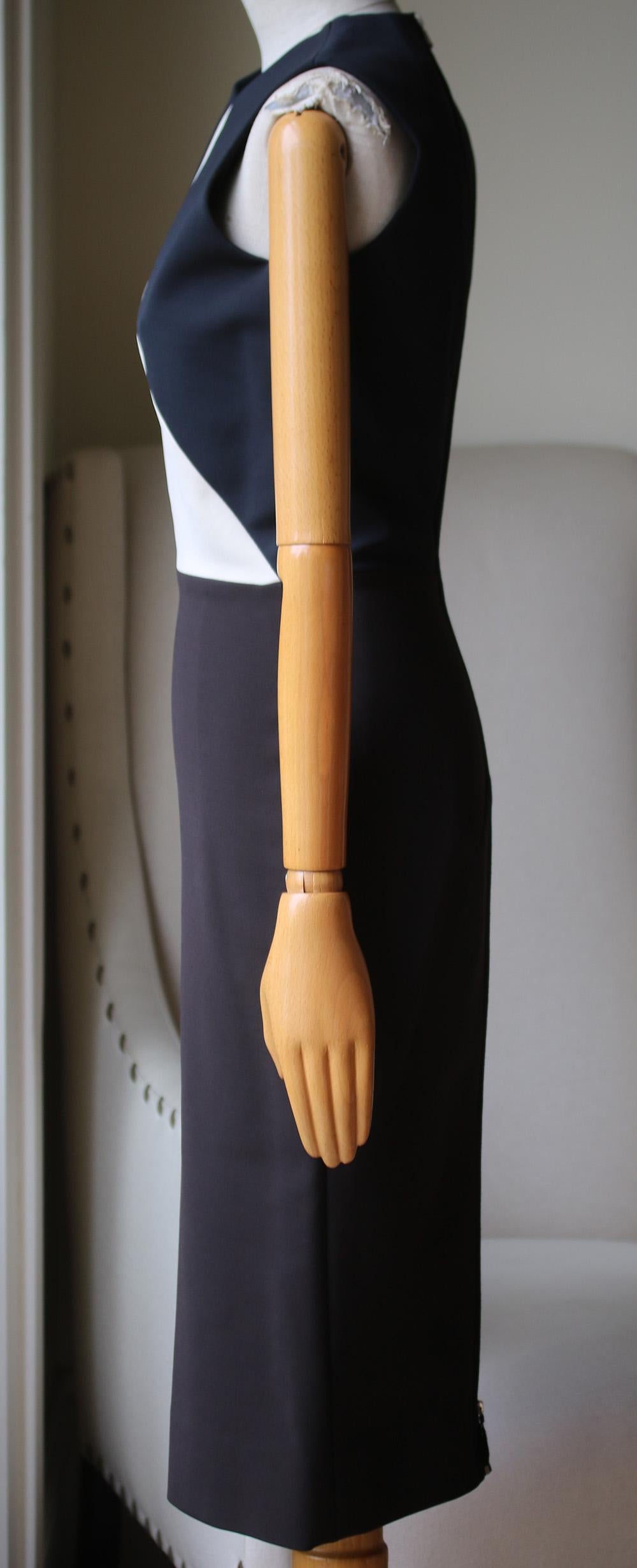 Black Victoria Beckham Paneled Stretch-Knit Dress