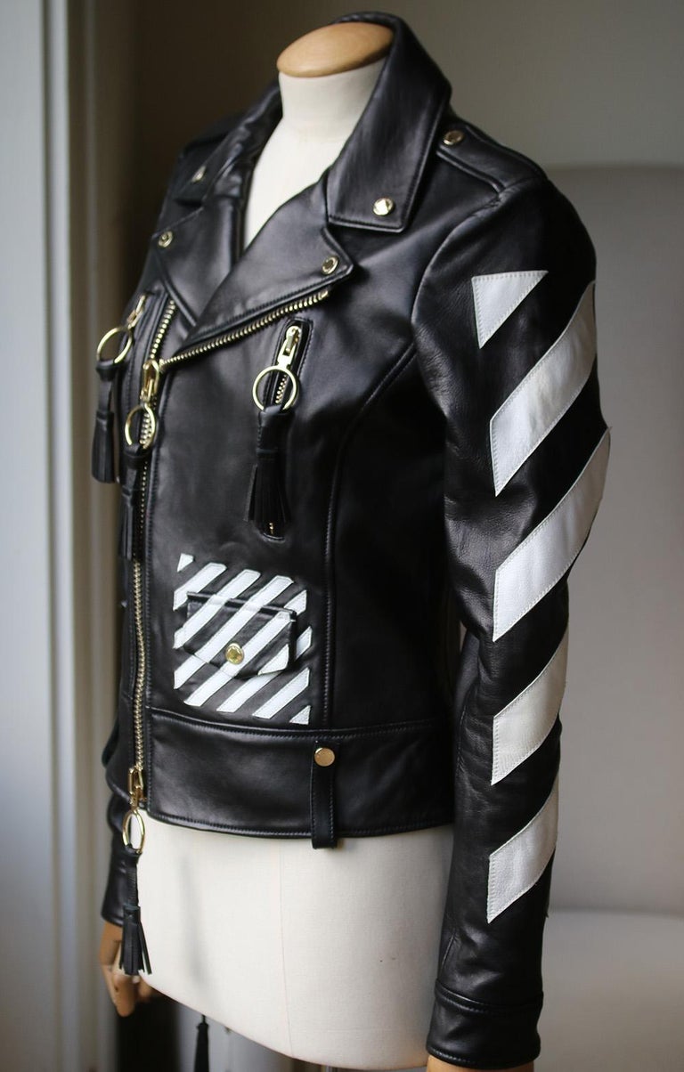 Off-White Virgil Abloh black leather jacket (S)