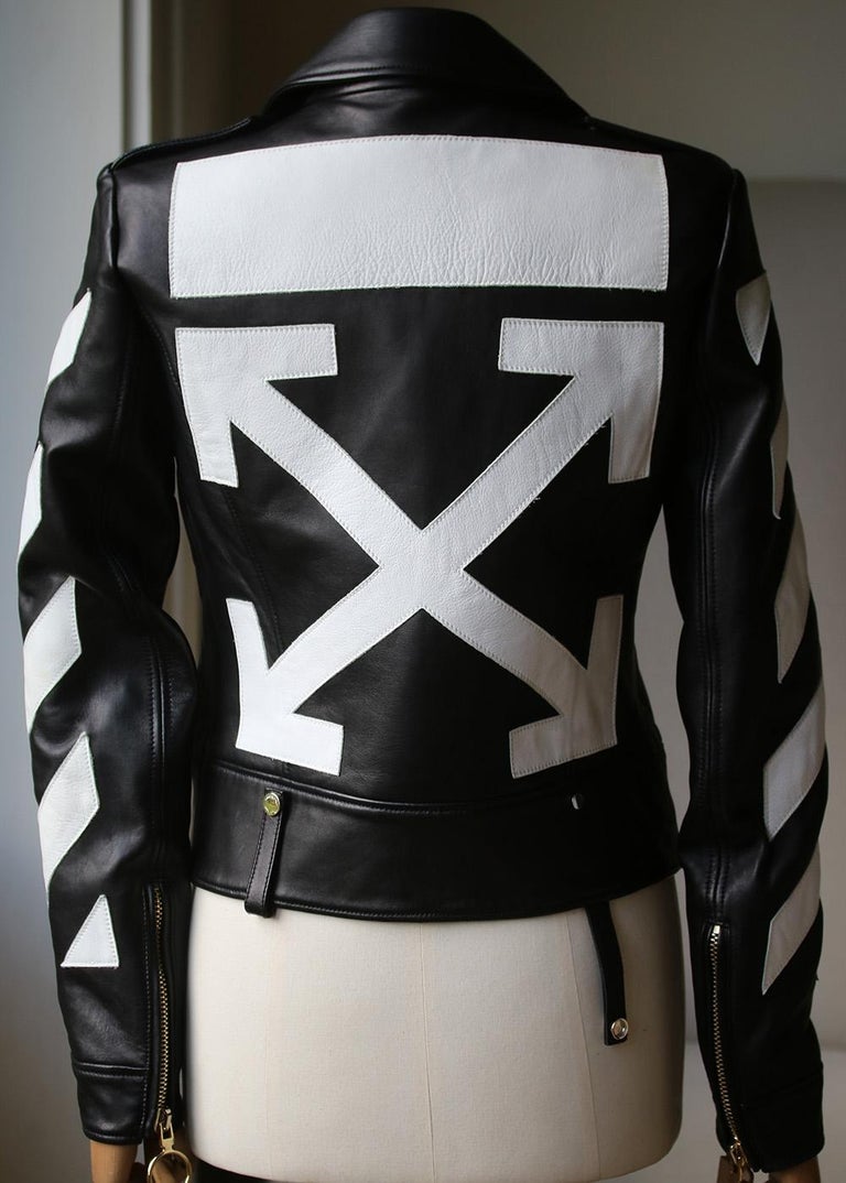 Off-White c/o Virgil Abloh Paneled Leather Jacket 1stDibs
