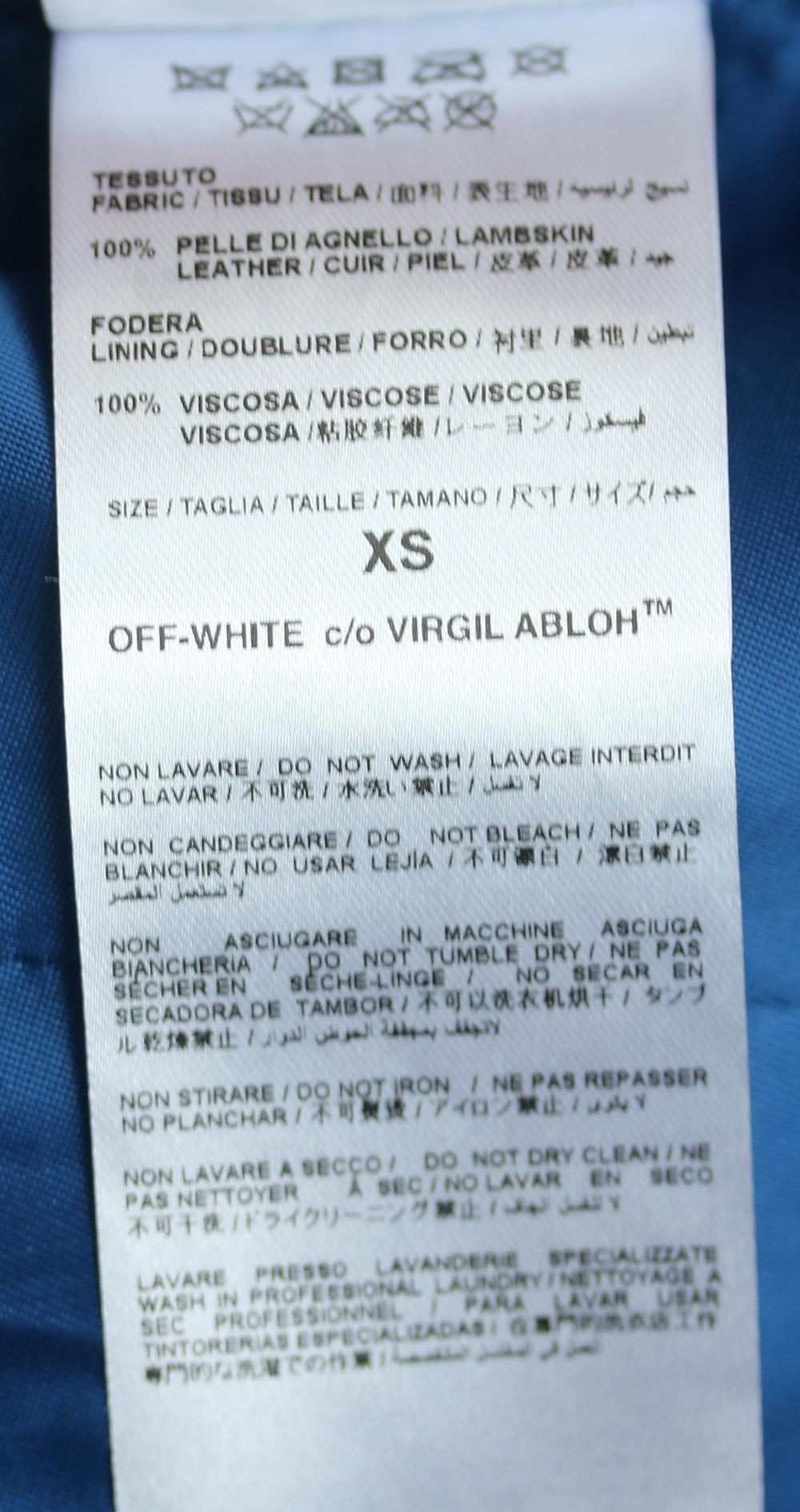 Women's Off-White c/o Virgil Abloh Paneled Leather Biker Jacket