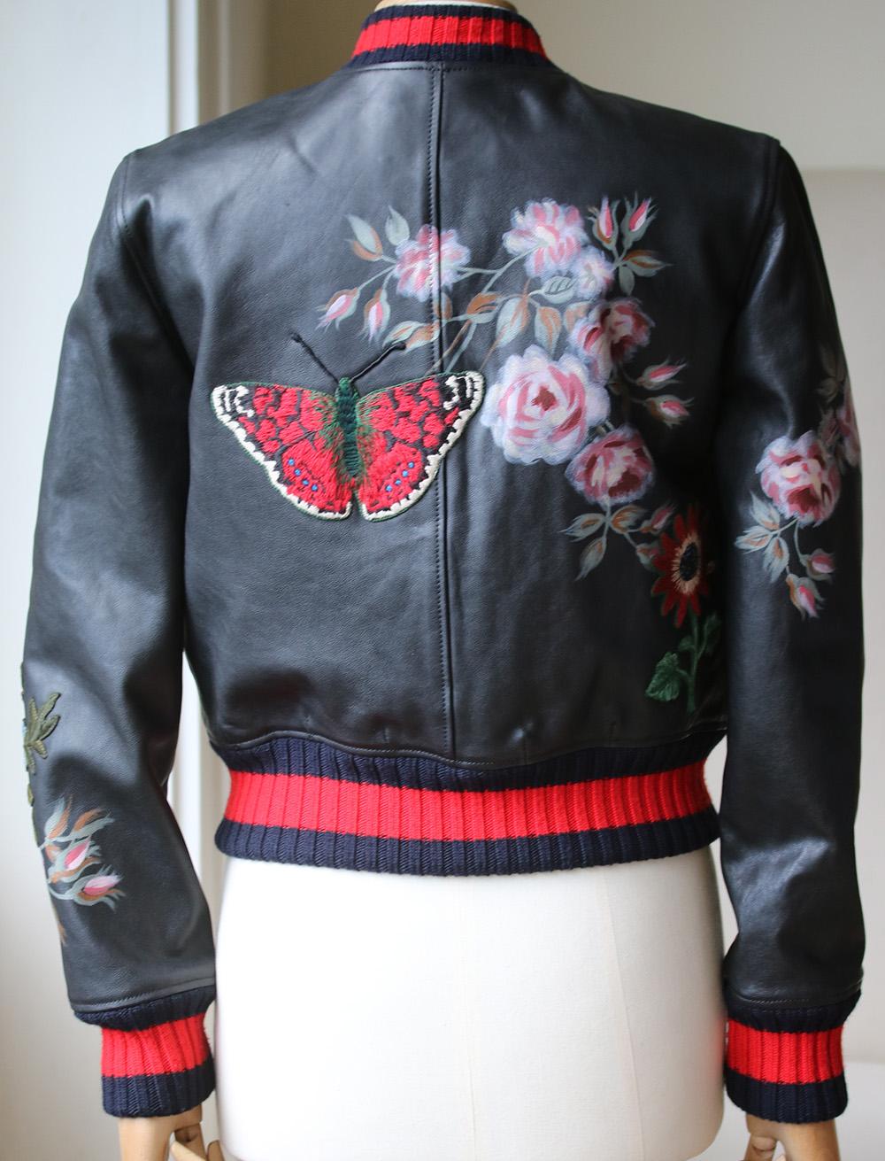 gucci hand painted leather jacket