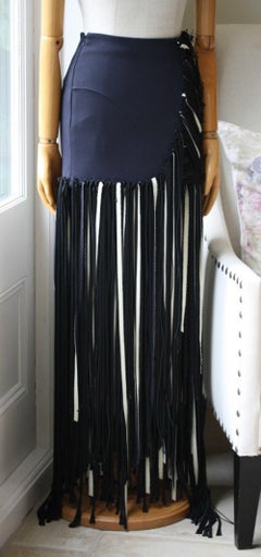 Esteban Cortazar Fringed Ottoman Cady Maxi Skirt