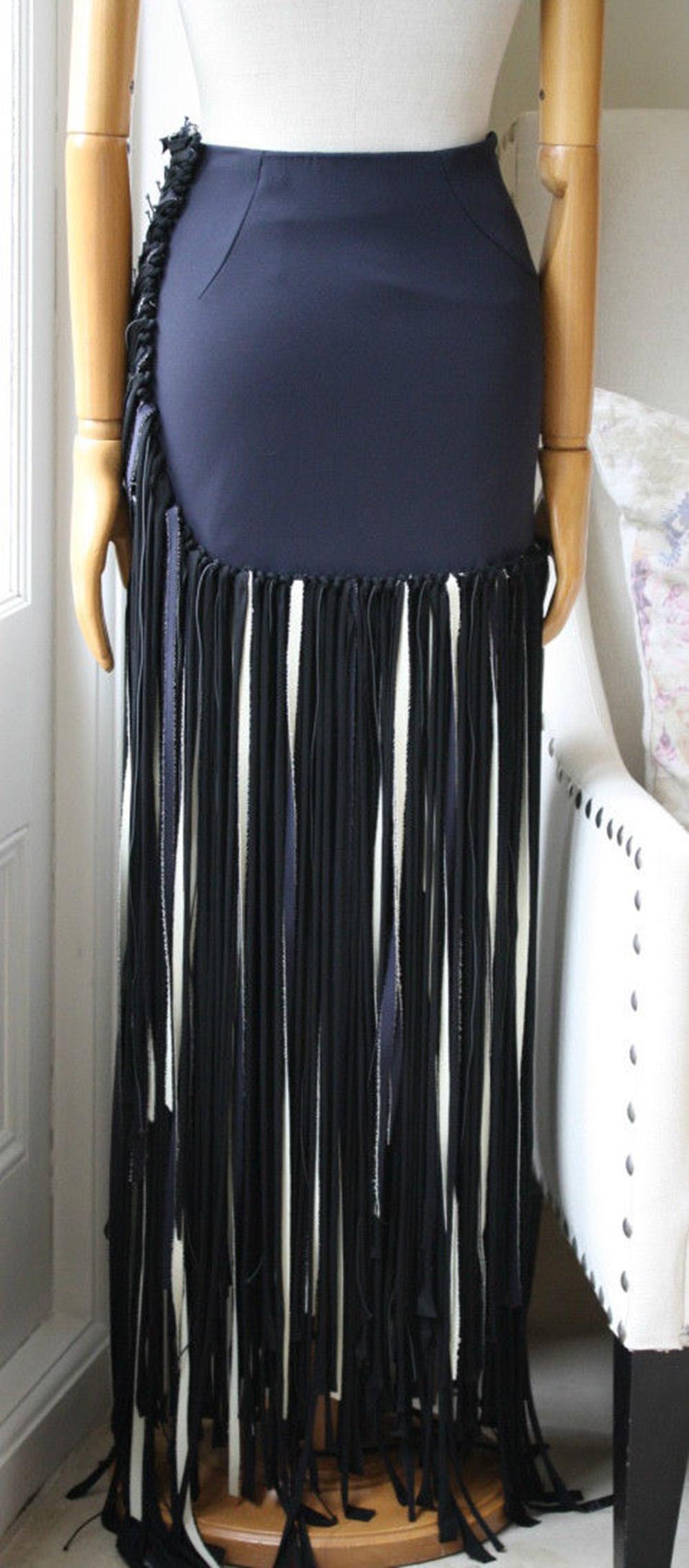 maxi fringe skirt
