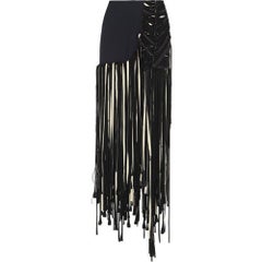 Esteban Cortazar Fringed Ottoman Cady Maxi Skirt