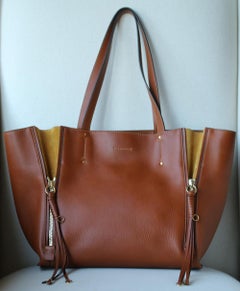Chloé Milo Medium Suede Trimmed Leather Tote Bag