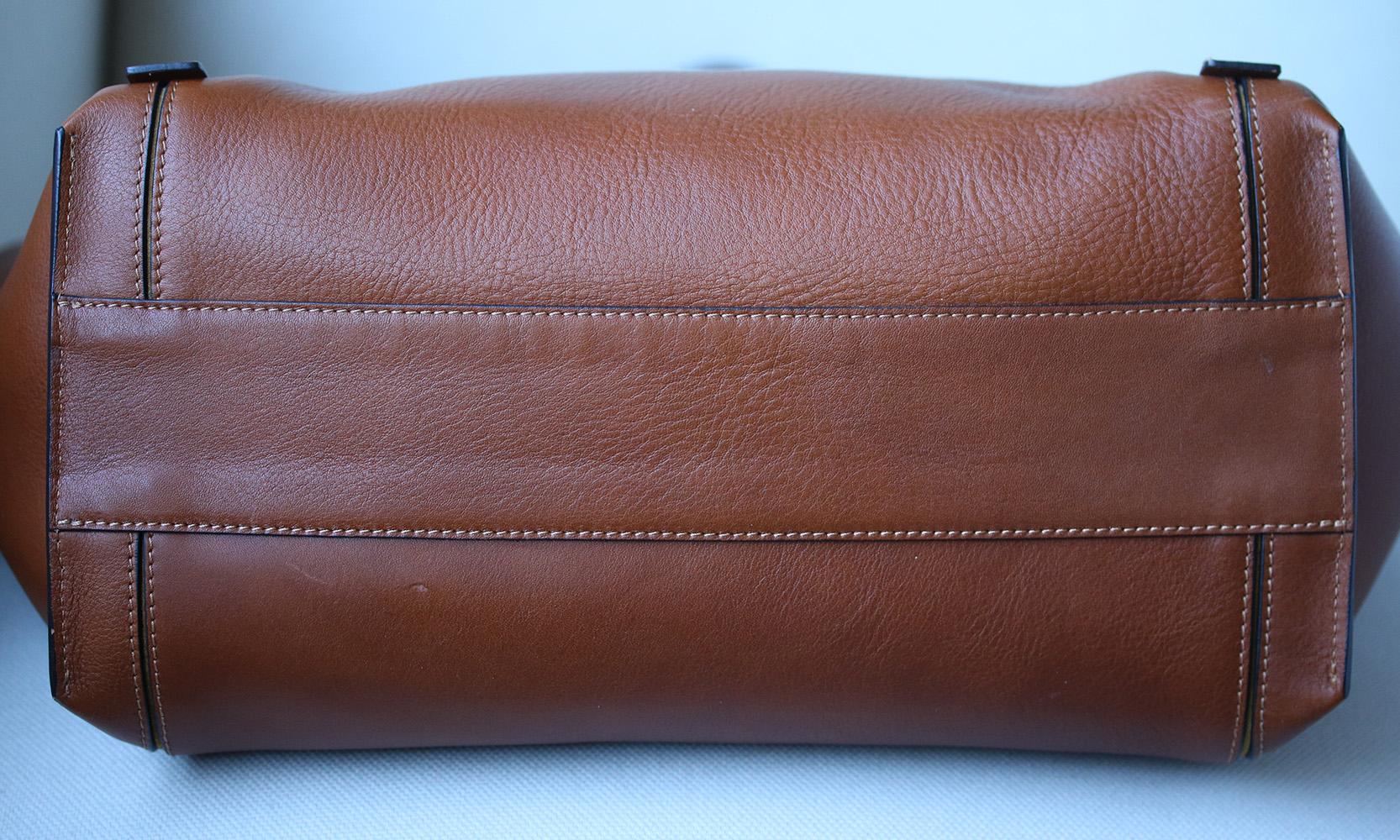 Brown Chloé Milo Medium Suede Trimmed Leather Tote Bag 