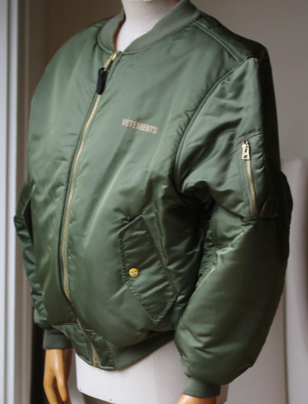 vetements bomber jacket green
