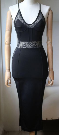 Balmain Lace Bustier Cami Midi Dress