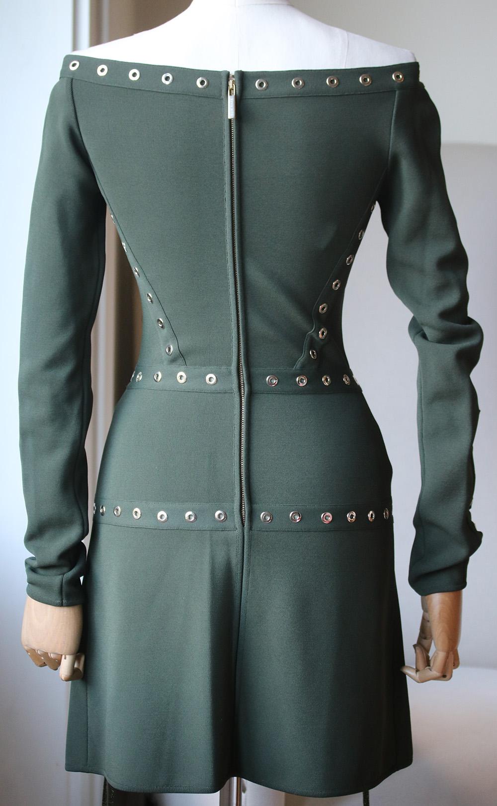 Elie Saab Eyelet-Embellished Stretch-Knit Mini Dress In Excellent Condition In London, GB