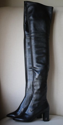 Saint Laurent Loulou Leather Over-The-Knee Boots at 1stDibs 