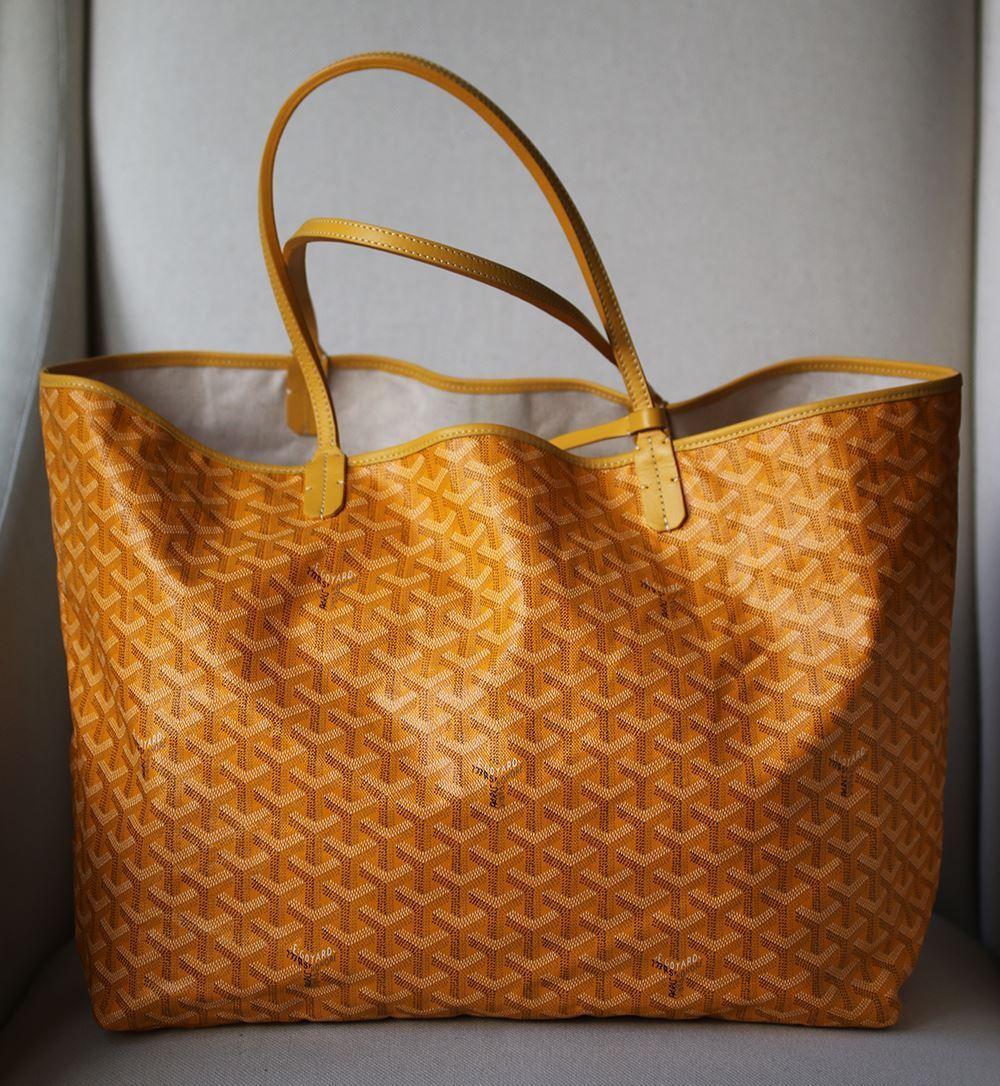 Brown Goyard Personalised Saint Louis GM Leather Tote Bag