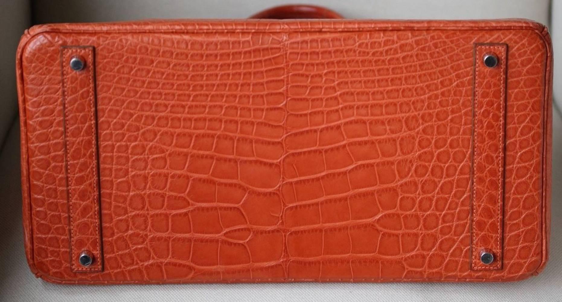 Hermès 40CM Matte Alligator Palladium H/W Birkin Bag  2