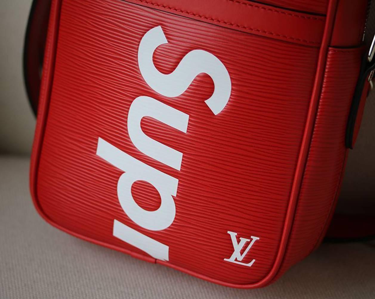 Louis Vuitton X Supreme Danube Epi PM Red Bag at 1stDibs | louis 