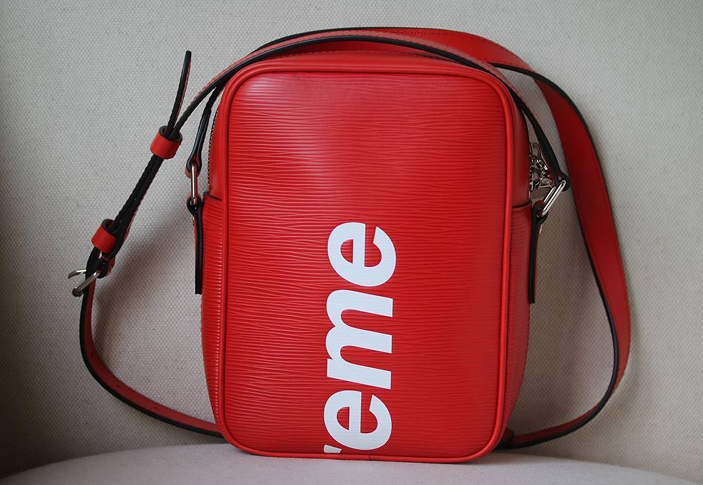 Women's or Men's Louis Vuitton X Supreme Danube Epi PM Red Bag