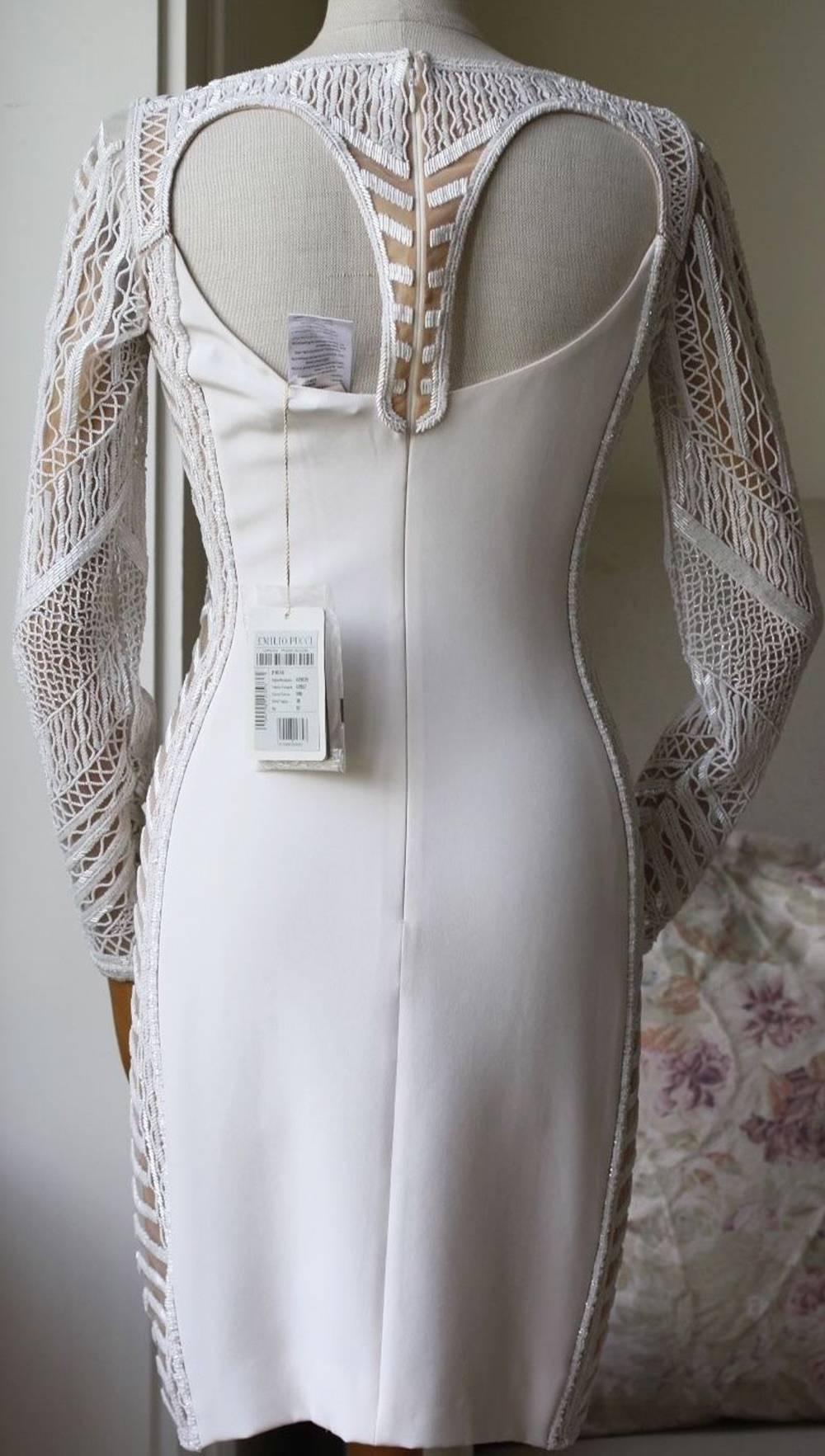 Emilio Pucci - Robe ivoire ornée de perles Neuf à London, GB
