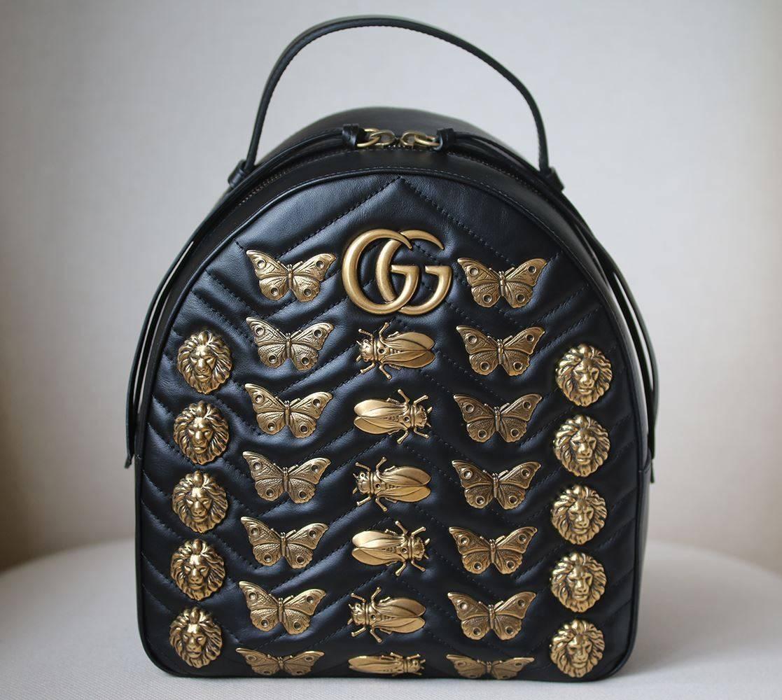 Gucci Dark Green Wool Guccisima GG Large Backpack – Queen Bee of
