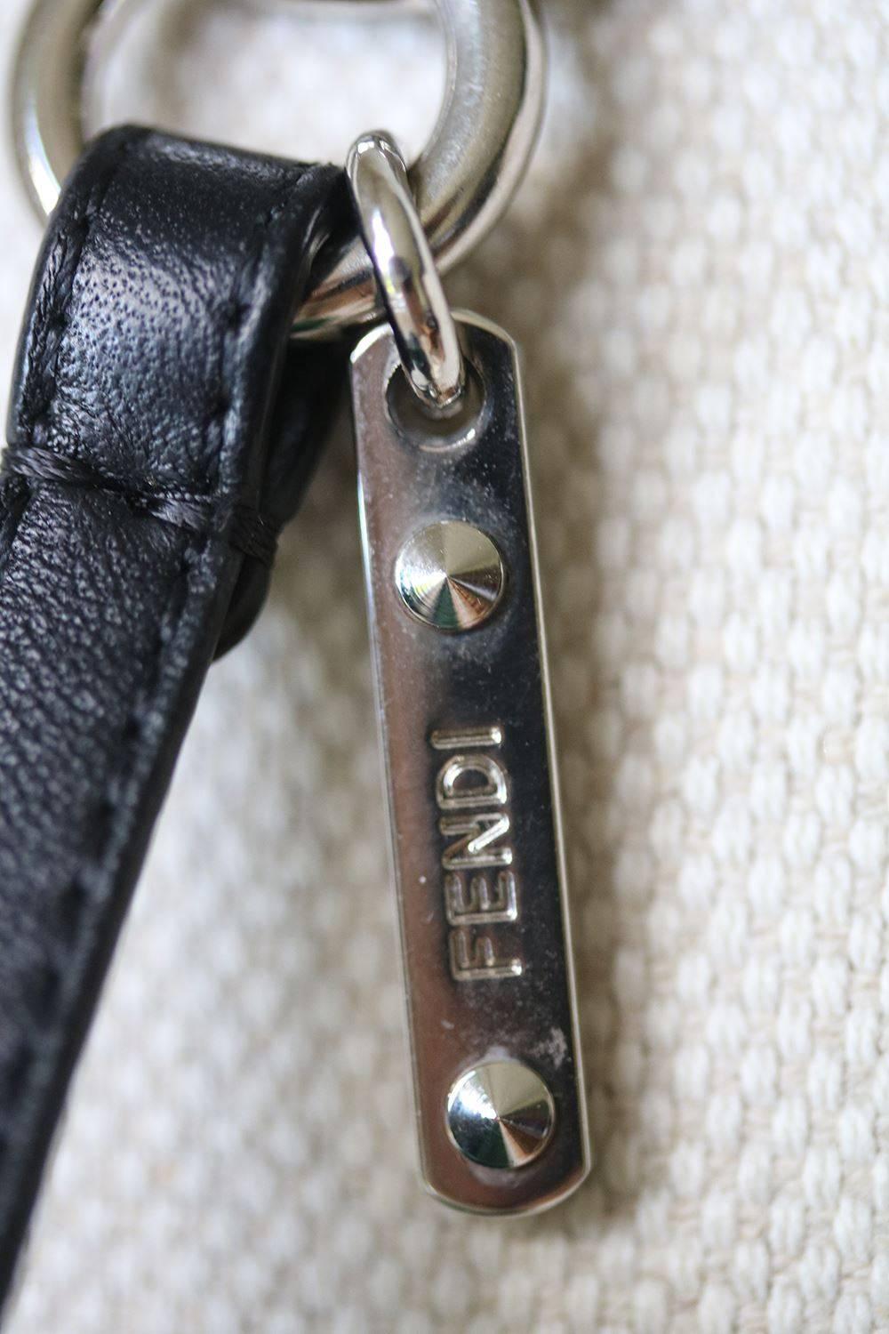 Black Fendi Cucaoo Mink Fur Bag Bug Monster Keychain