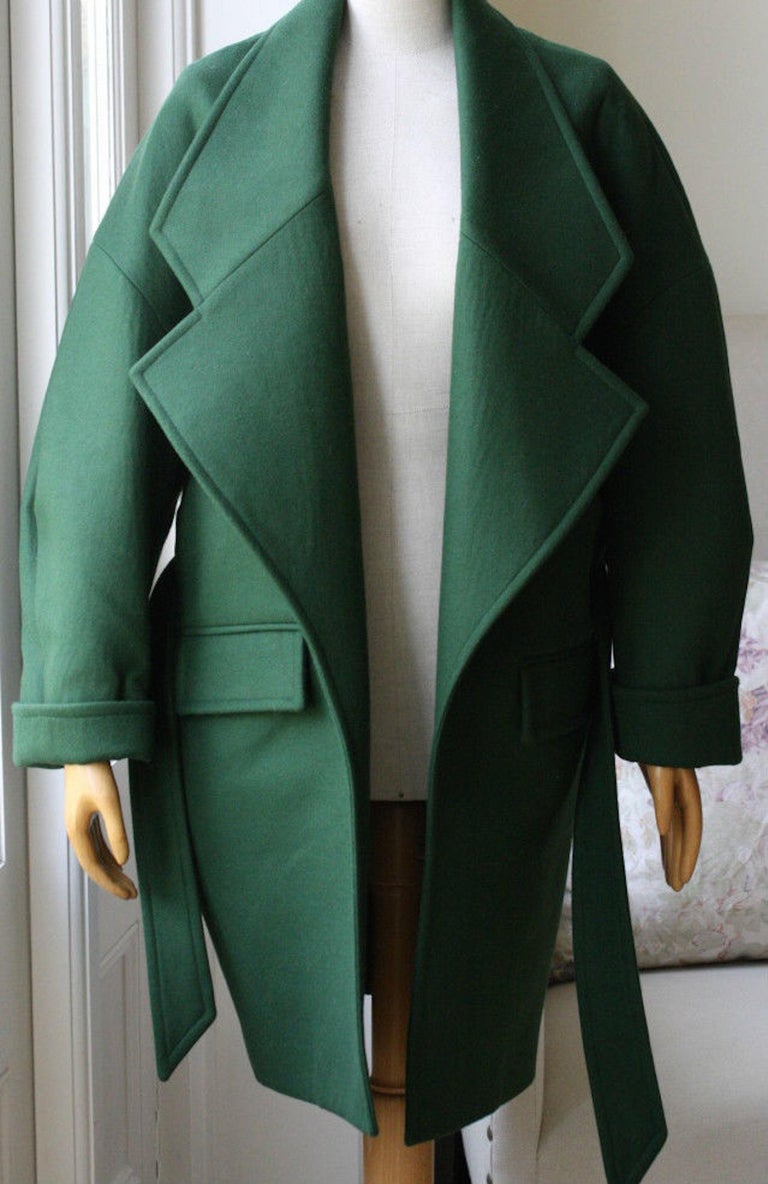 Balmain Green Wool Coat at 1stDibs | balmain green jacket