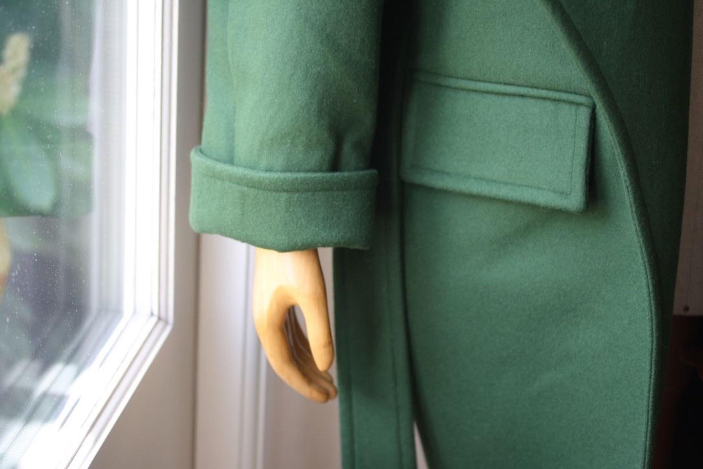 balmain green coat