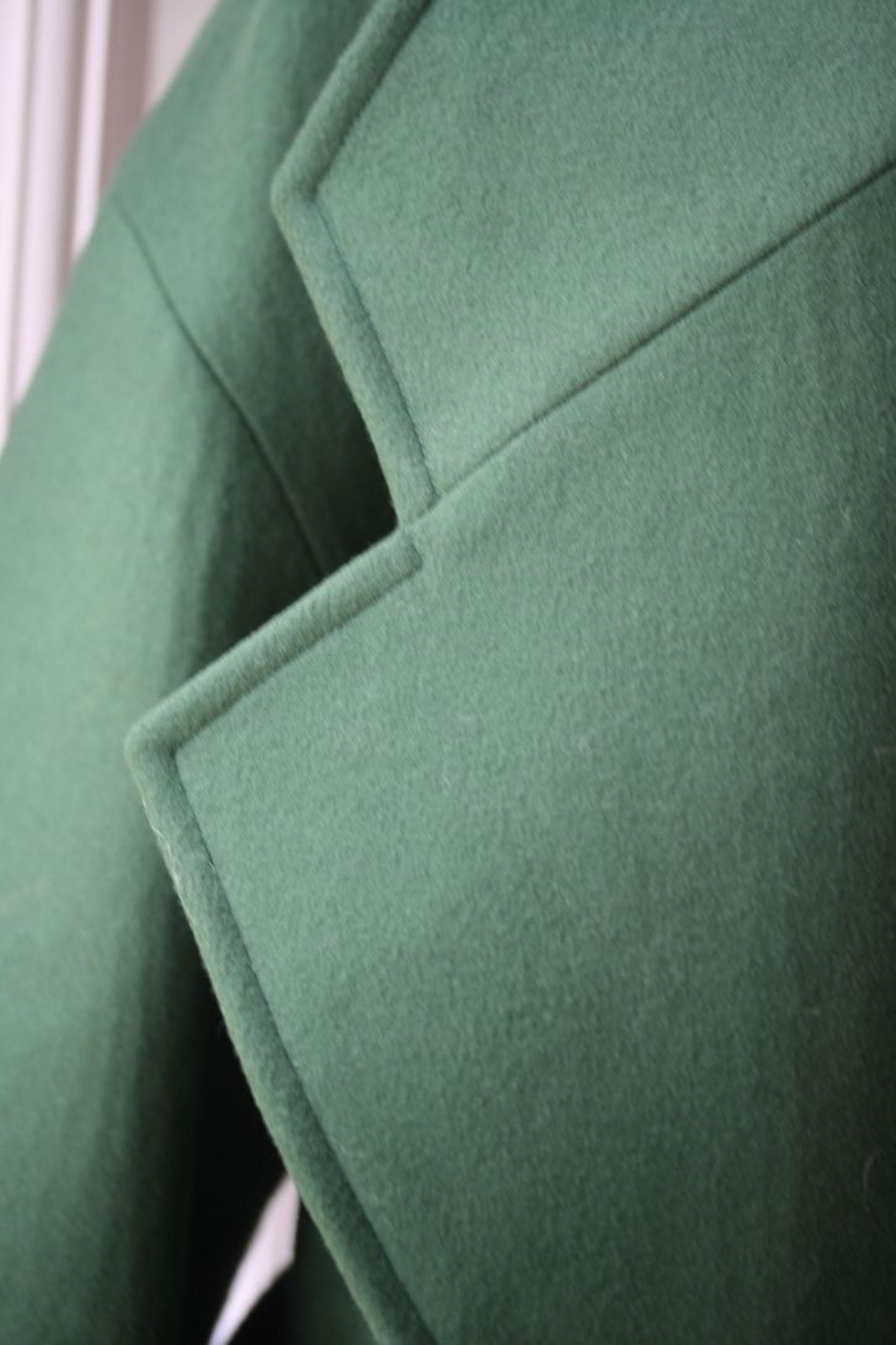 Balmain Green Wool Coat  1