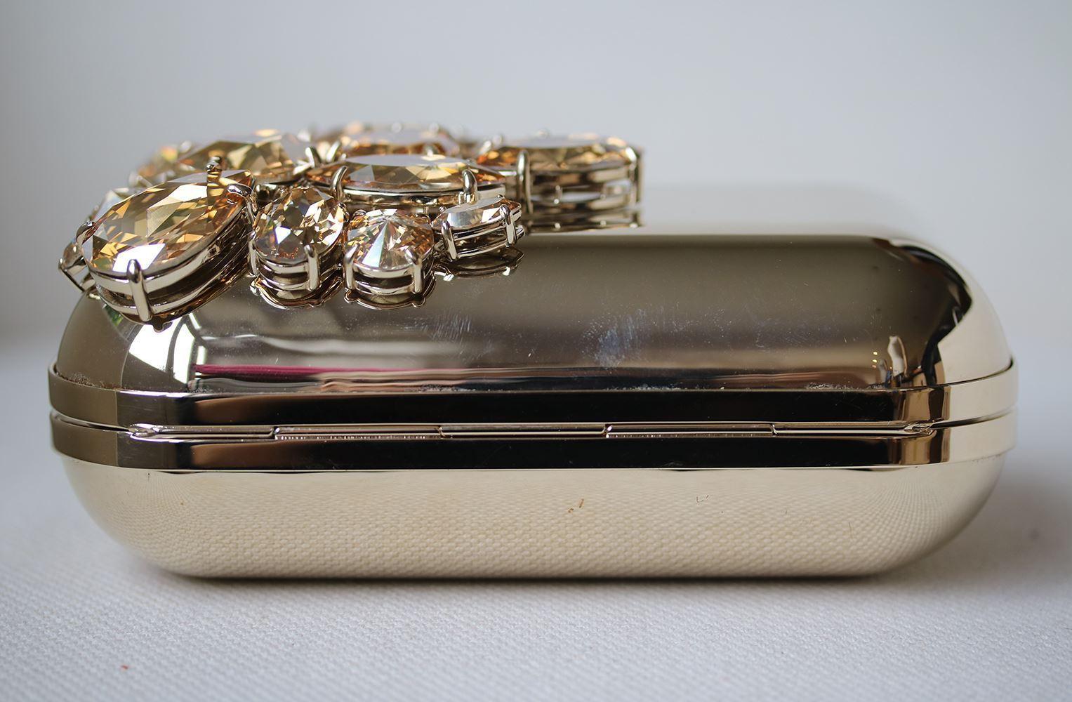 Jimmy Choo Cloud Crystal Embellished Metal Clutch  In Excellent Condition In London, GB