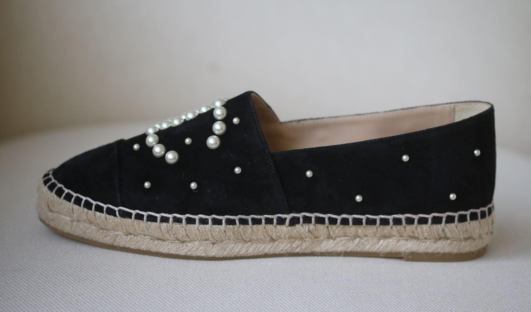chanel espadrilles pearl