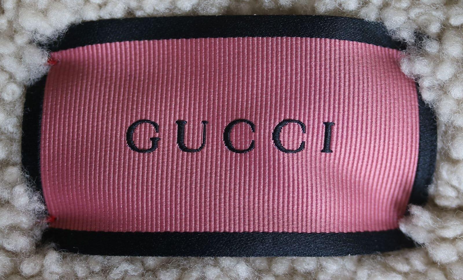 Gucci - Veste en jean brodée doublée en mouton synthétique 1