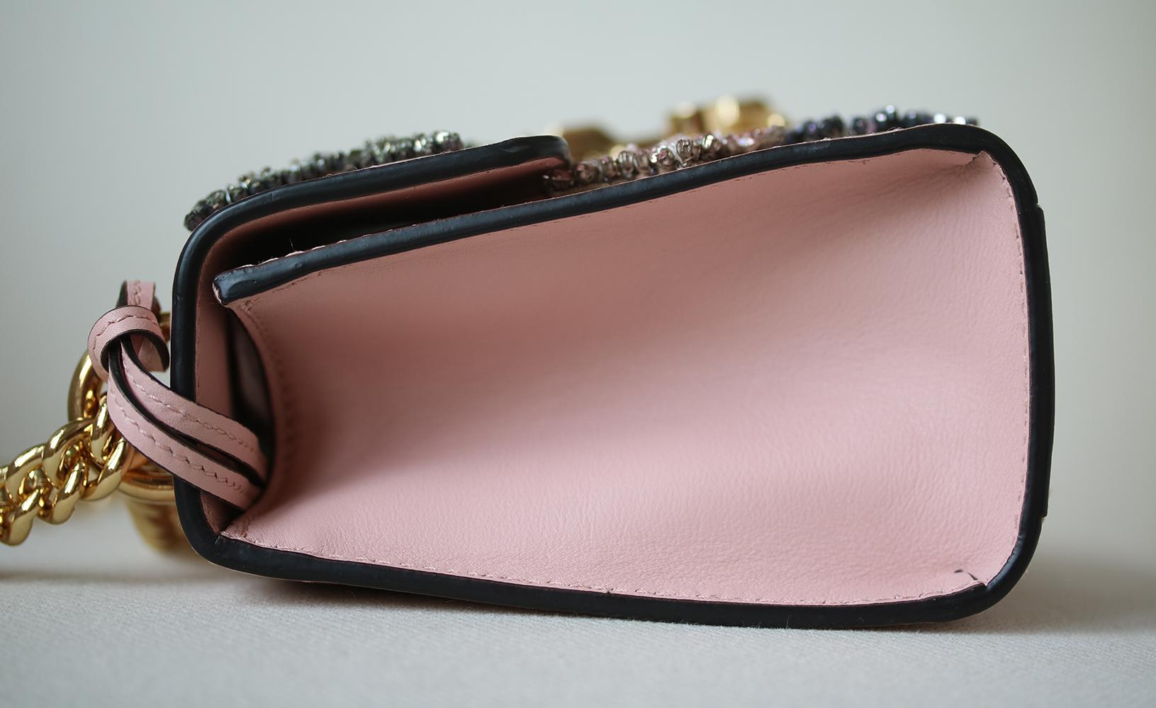Beige Gucci Padlock Small Embellished Leather Shoulder Bag 