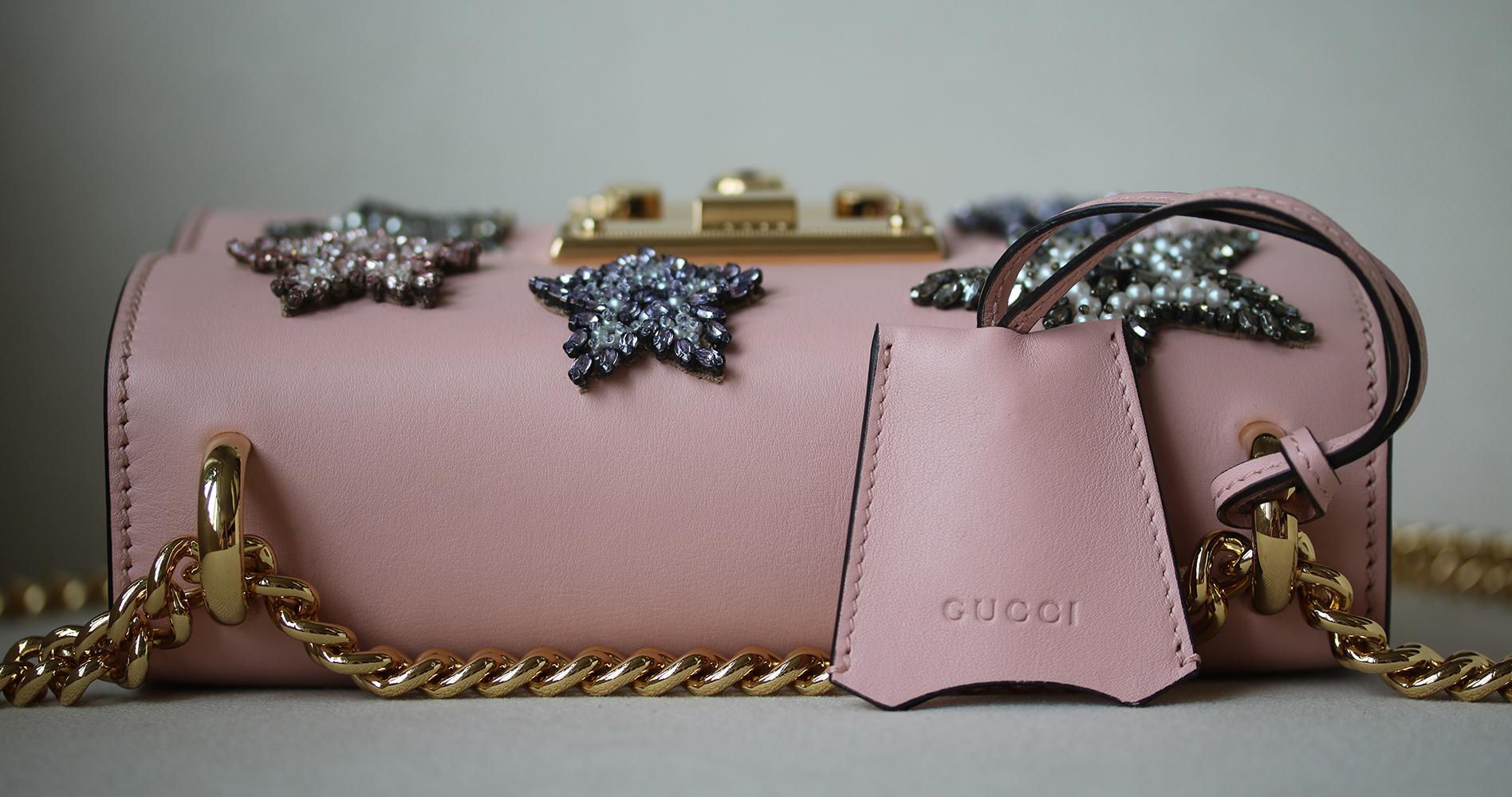 Women's Gucci Padlock Small Embellished Leather Shoulder Bag 