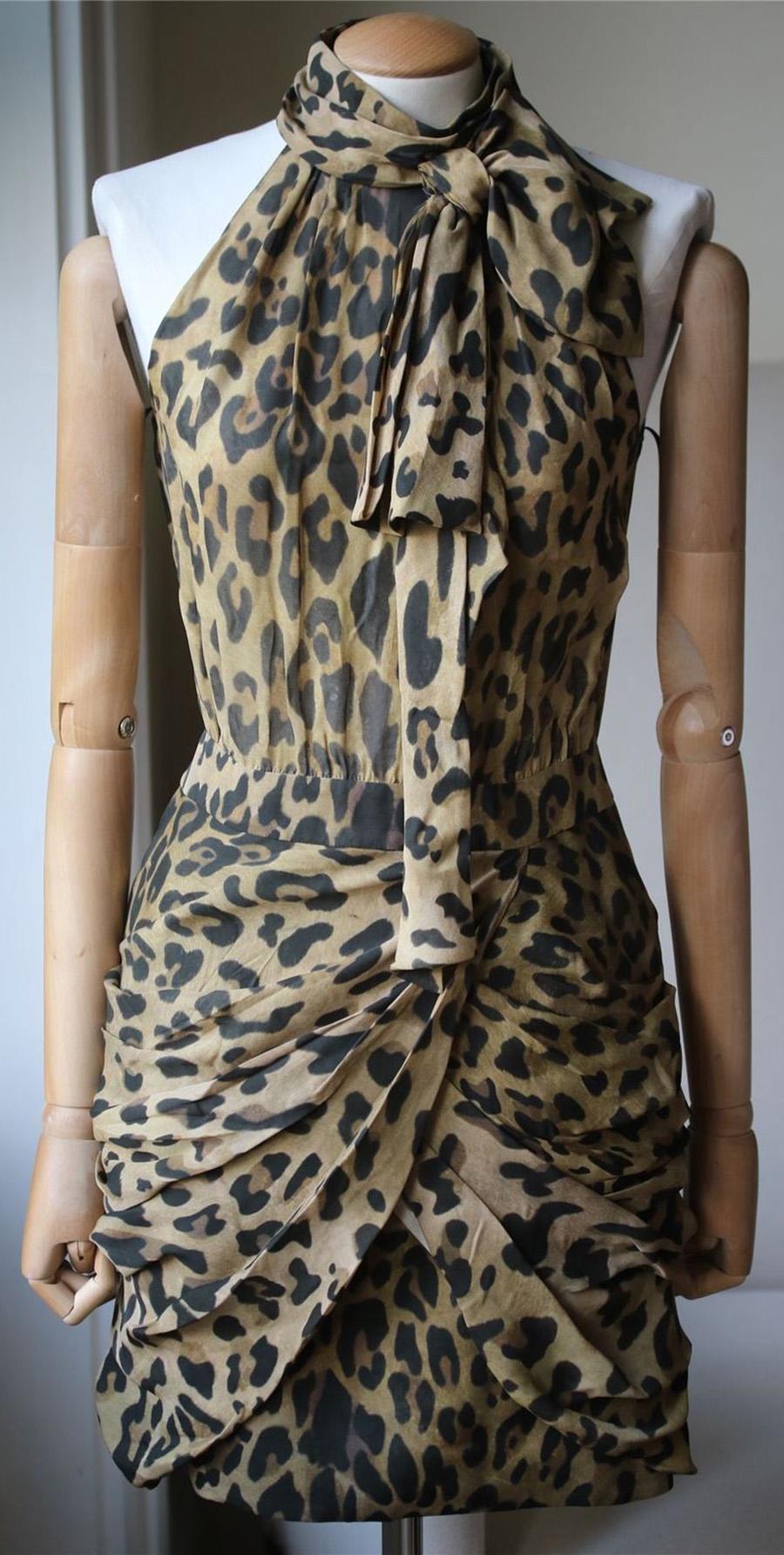 balmain leopard dress