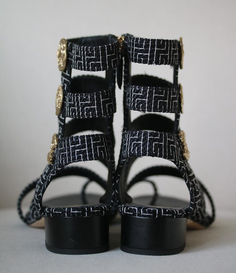 gold coin gladiator sandals