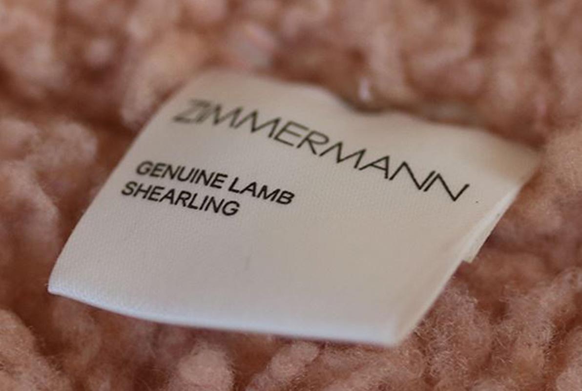 Zimmermann Maples Riot Long Shearling Coat  In Excellent Condition In London, GB