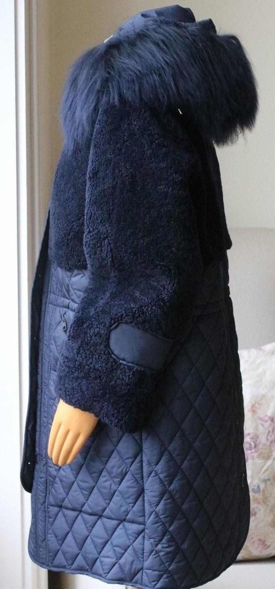 Black Chloé Snow Capsule Shearling Quilted Shell Coat