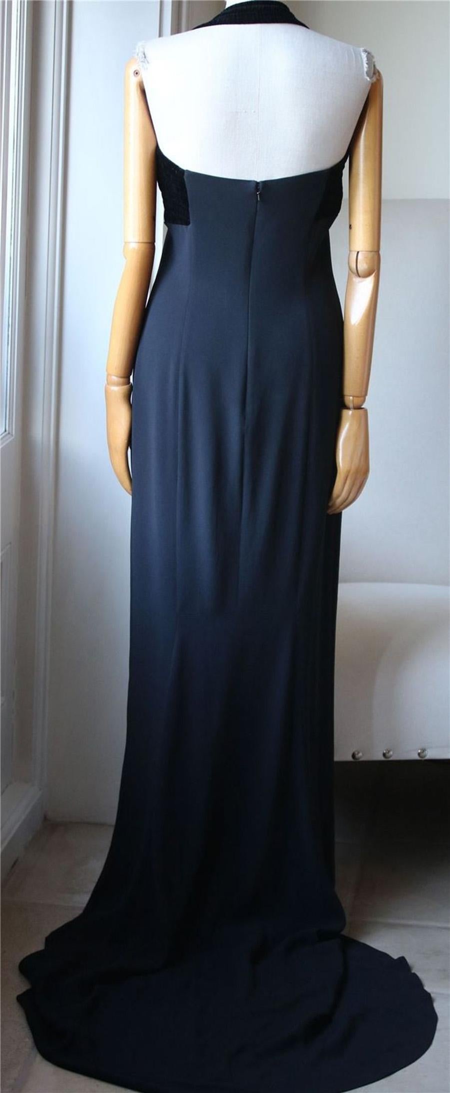 Stella McCartney Ruched Velvet and Cady Halterneck Gown In Excellent Condition In London, GB