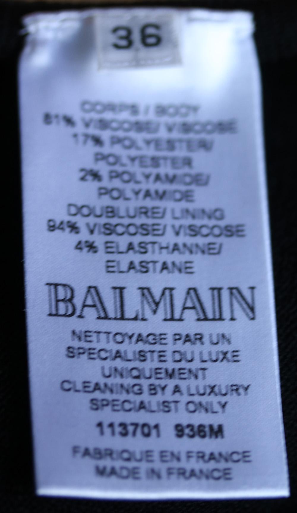 Black Balmain Cutout Detail Mini Dress