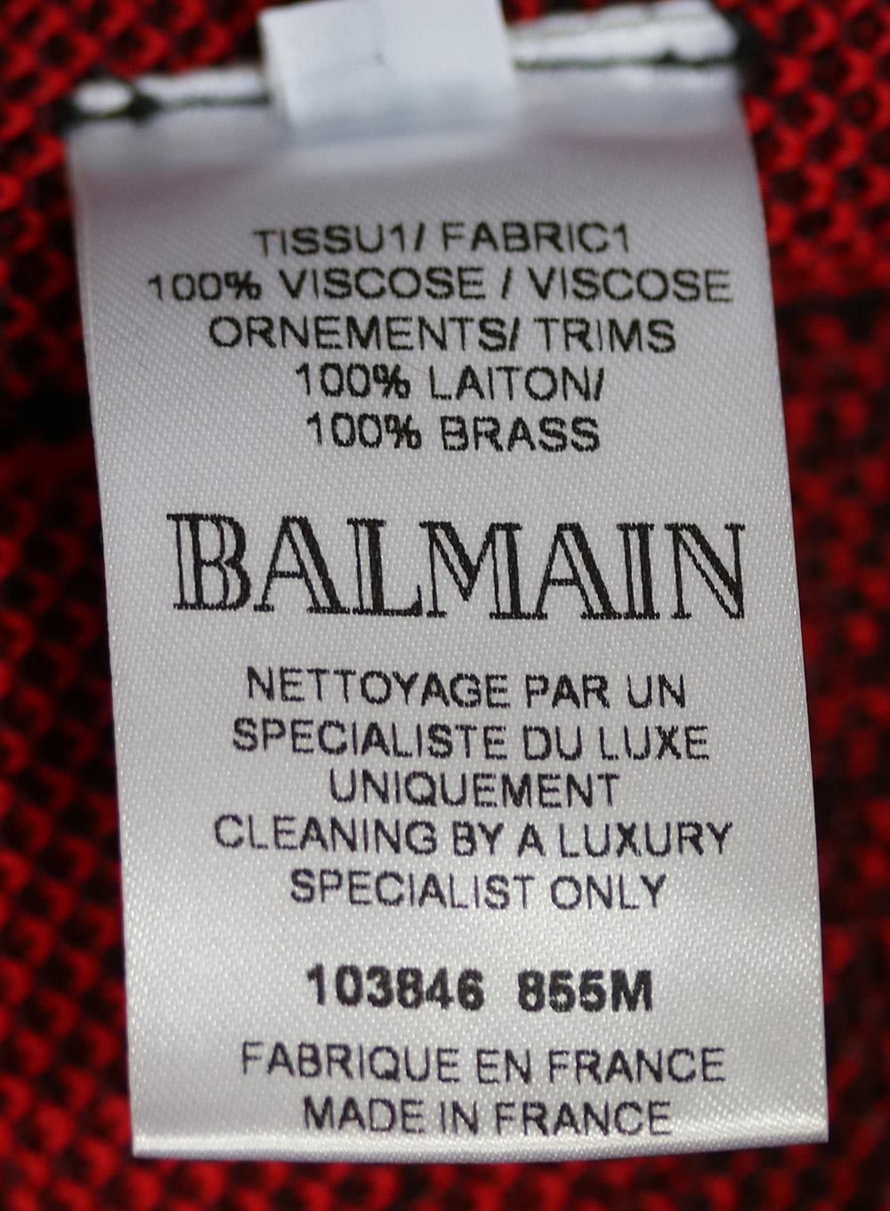 Black Balmain One-Shoulder Zebra-Print Mini Dress