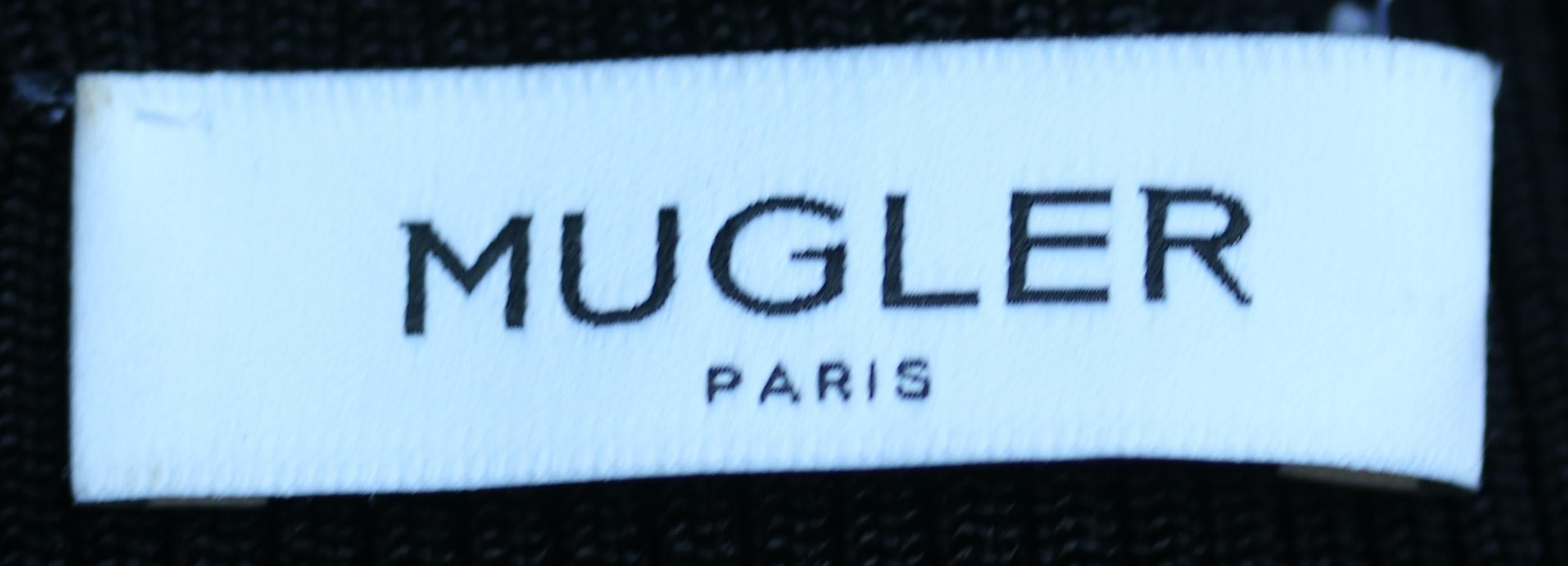 Mugler Asymmetric Stretch-Knit Midi Dress In Excellent Condition In London, GB