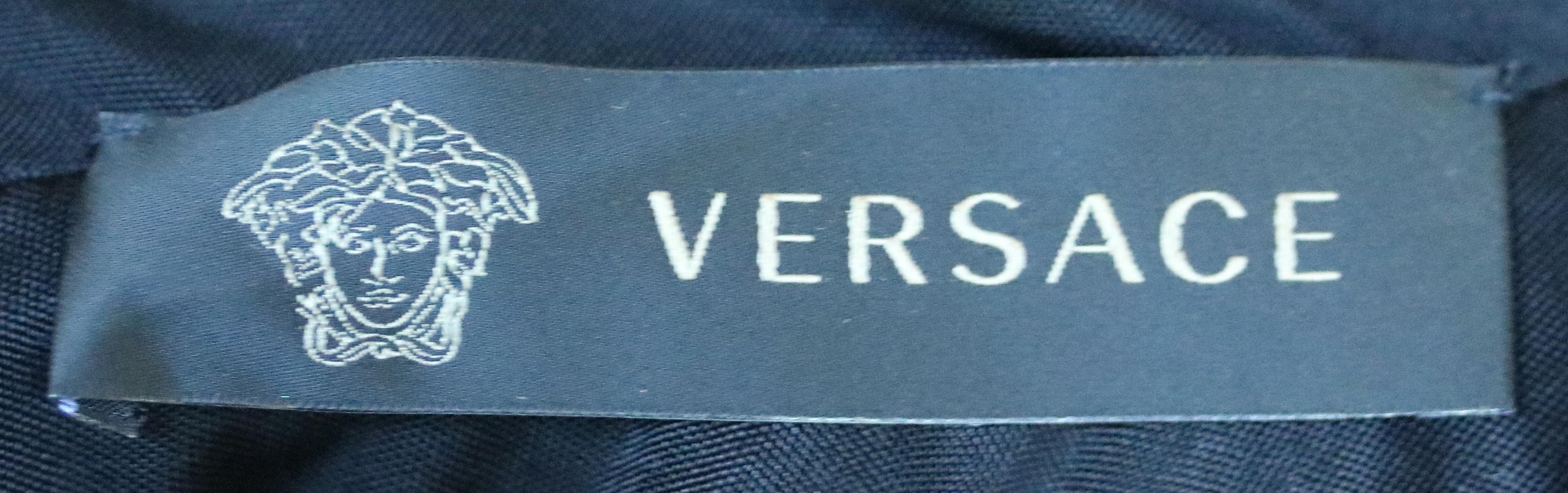 Versace Printed Velvet Turtleneck Mini Dress  1