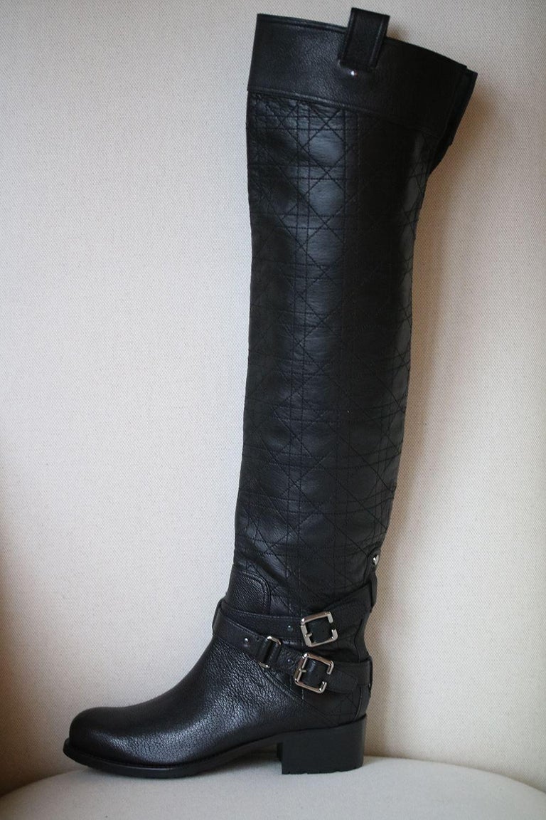 Christian Dior Quilted Leather Over The Knee Boots At 1stdibs 