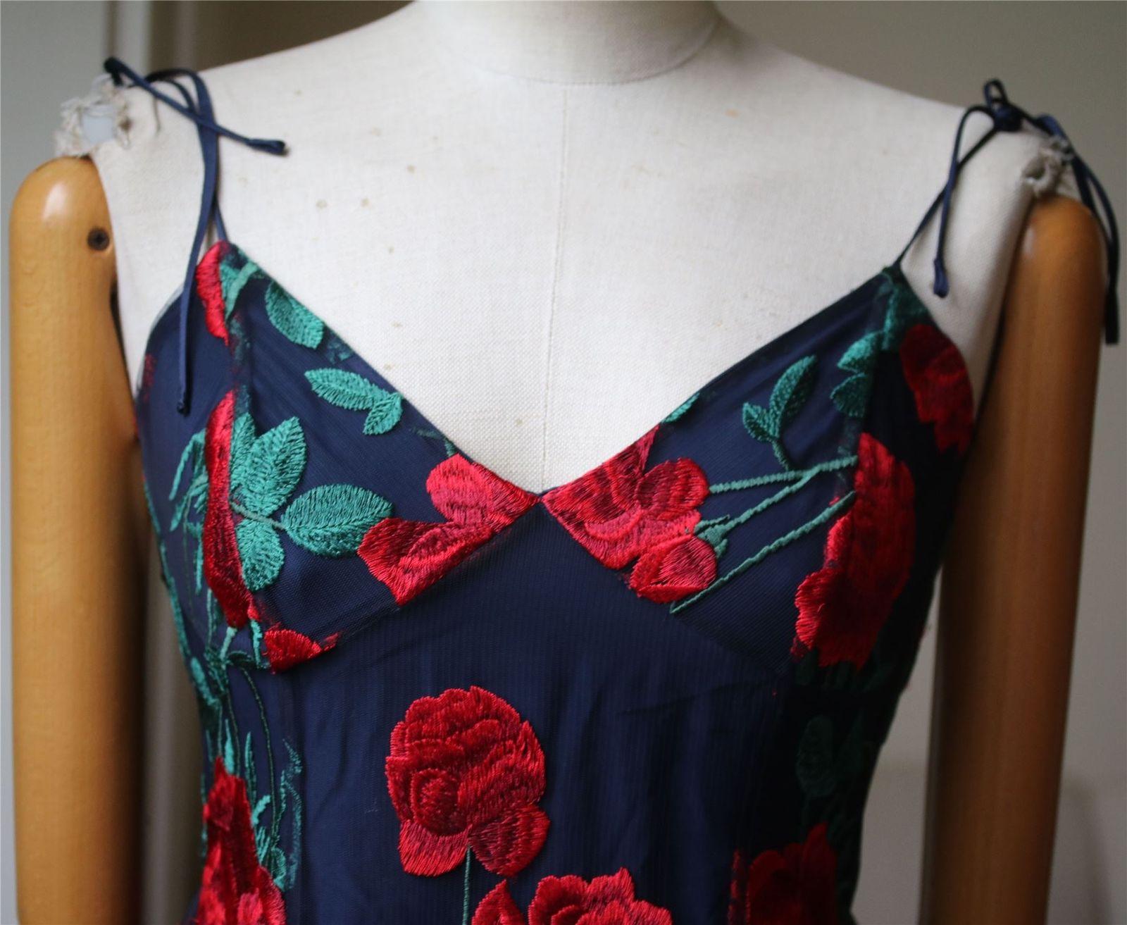 rose embroidered dress