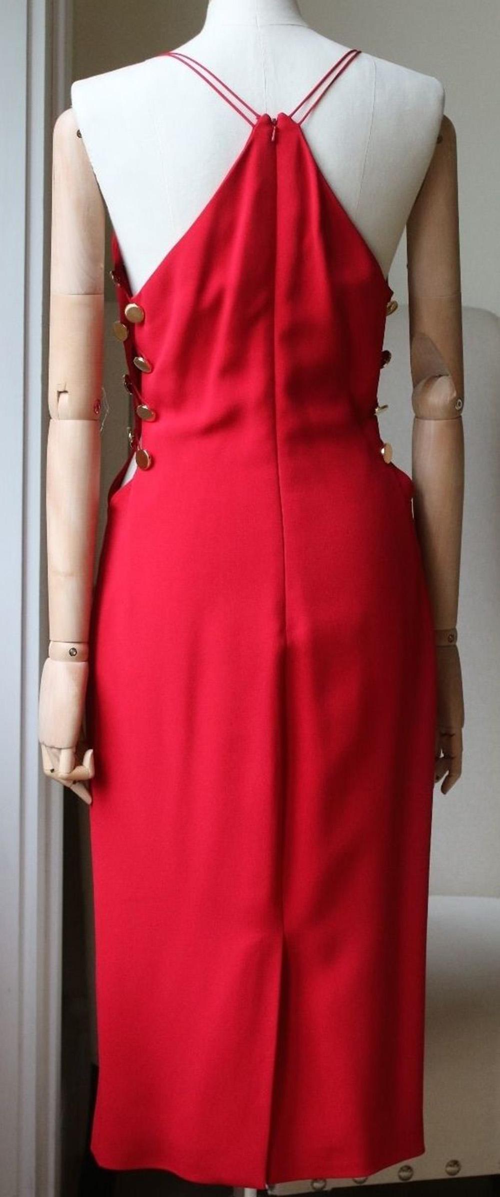 Women's Cushnie Et Ochs Button-Embellished Stretch-Cady Dress