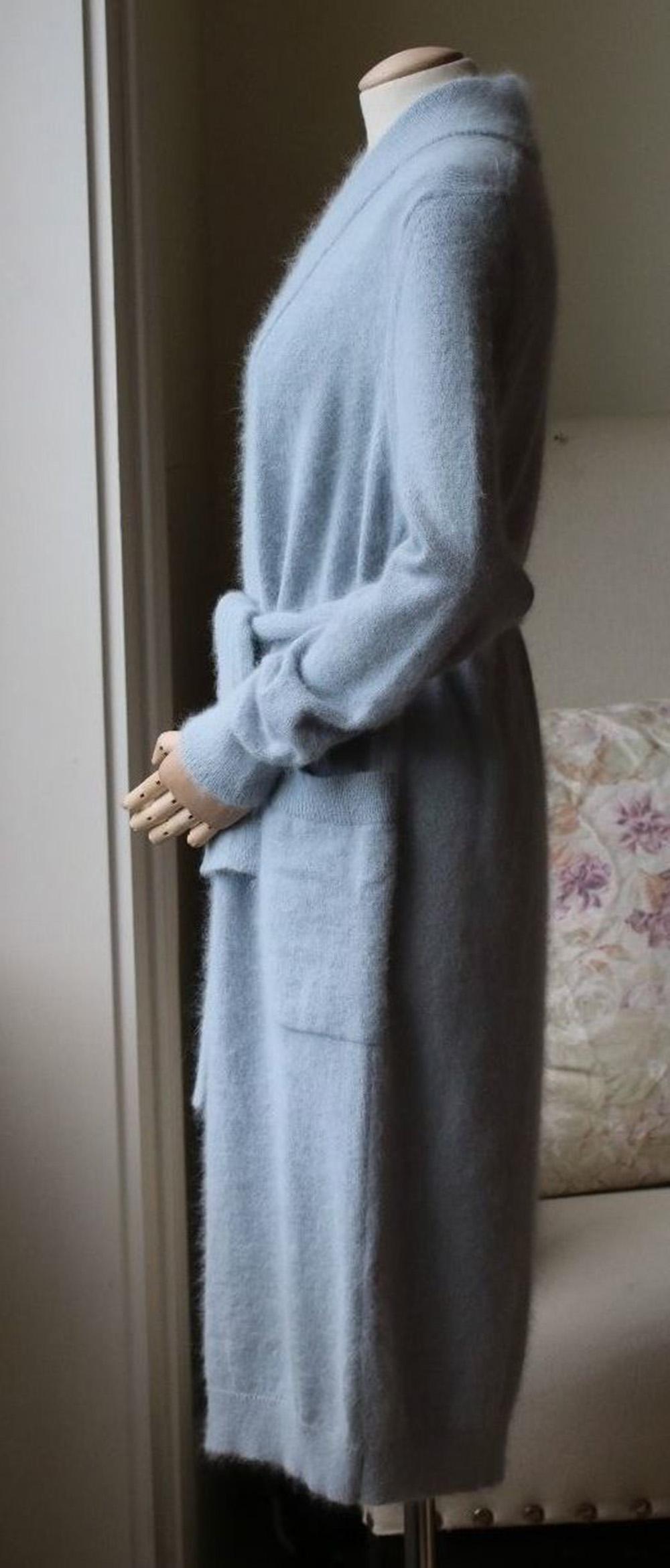 Gray Balmain Angora and Wool-Blend Long Cardigan