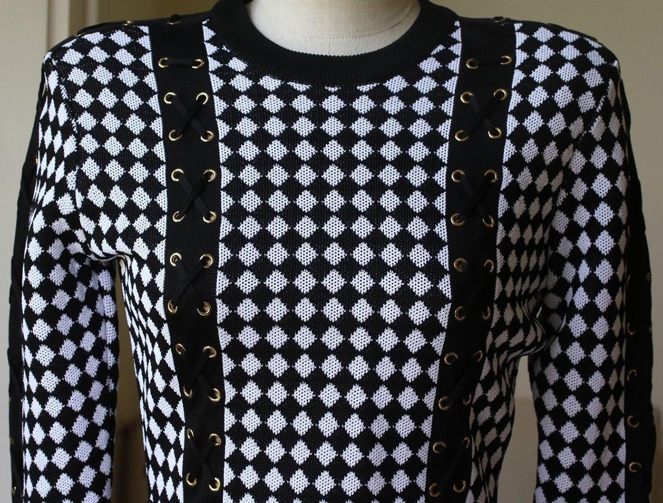 balmain checkered dress