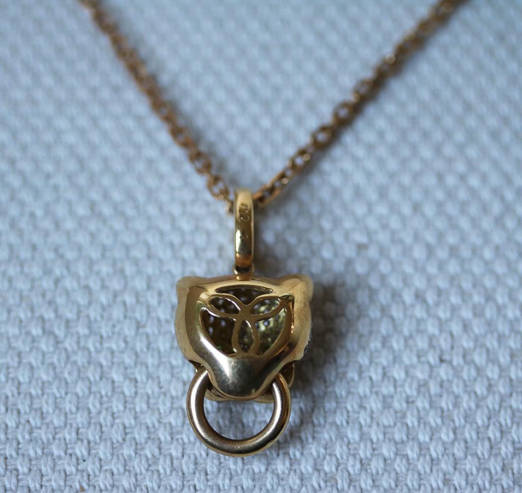 Anita Ko Diamond Panther Knocker Necklace In Excellent Condition In London, GB